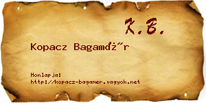 Kopacz Bagamér névjegykártya